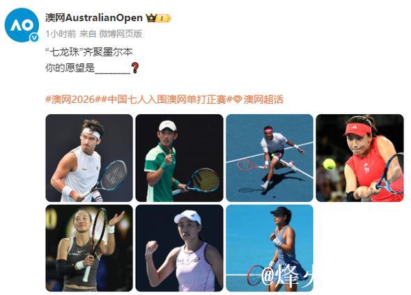 澳网男女单打正赛阵容揭晓 中国7选手入选
